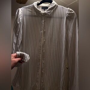 Elegant White Striped Blouse by Modern Muse